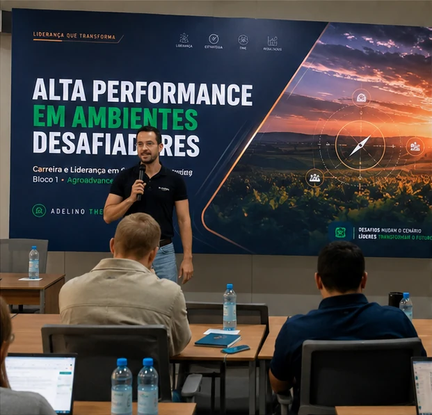 Palestra durante o evento de agronegócio, tecnologia e inovação em Piracicaba